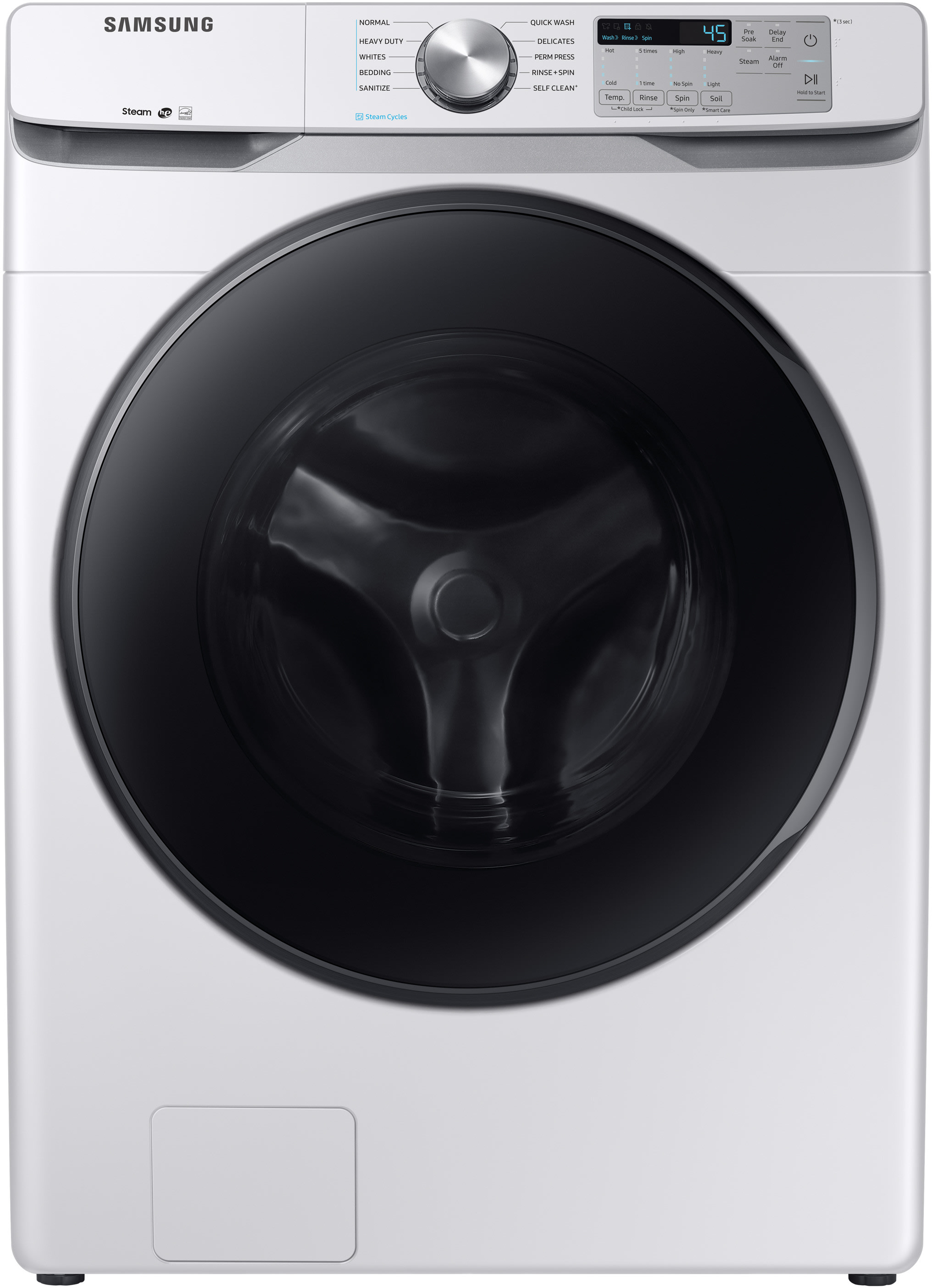 Samsung Dvg45n5300w 27 Inch Gas Dryer With Multi Steam Technology Sensor Dry 10 Preset Dry Cycles 12 Options 4 Temperature Settings Smart Care Interior Drum Light Wrinkle Prevent Option And 7 5 Cu Ft Capacity White