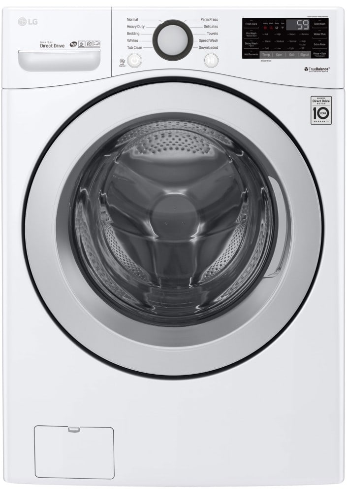 Lg Wm3500cw 27 Inch Front Load Smart Washer With 4 5 Cu Ft Capacity 6motion Technology Smartthinq Smartdiagnosis 10 Wash Programs 11 Wash Options Voice Activation Child Lock And Energy Star