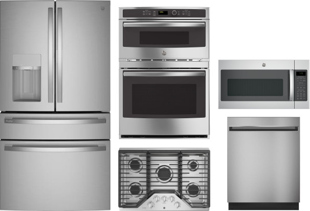 Collage of PVD28BYNFS, PGP7030SLSS, JT3800SHSS, GDT225SSLSS, JNM7196SKSS