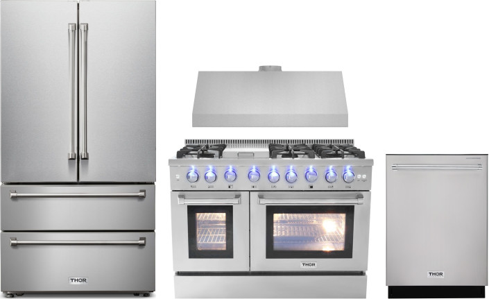 Thor Kitchen TRRERARHDW7 4 Piece Kitchen Appliances Package with