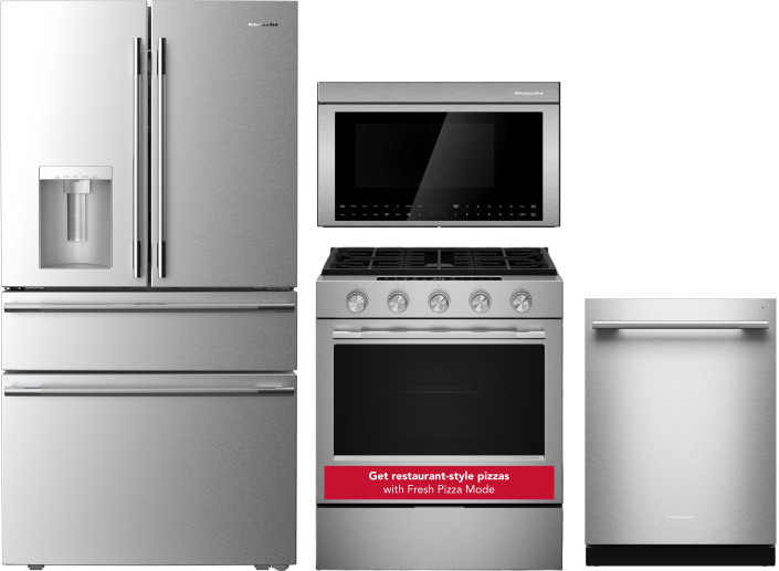 KitchenAid KAREFRADWMT001 4 Piece Kitchen Appliances Package with