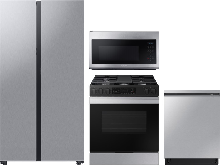 Collage of RS23CB7600QL, NSG6DG8300SR, DW80B7070US, MC17T8000CS