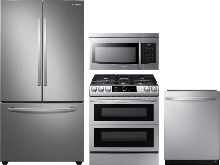 Collage of RF28T5021SR, NX60T8751SS, DW80R7061US, ME16K3000AS