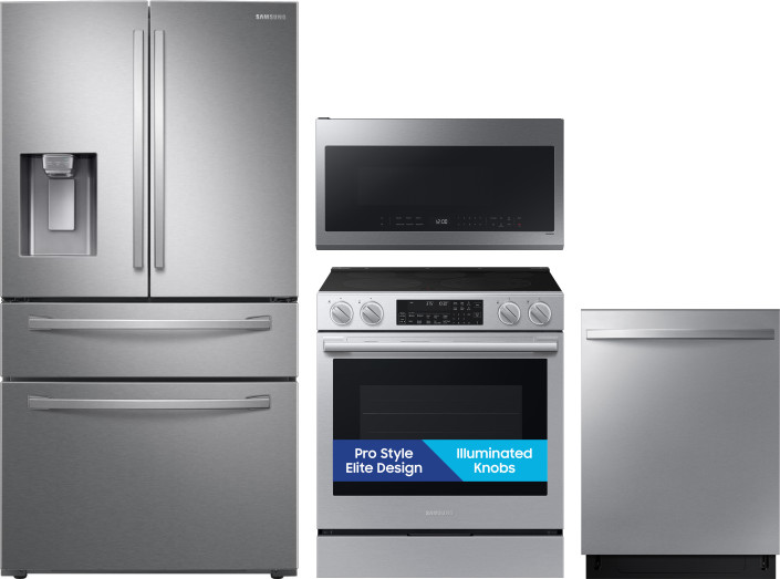 Collage of RF28R7201SR, NSE90H63SR, DW80CG4051SR, ME21DG6300SR