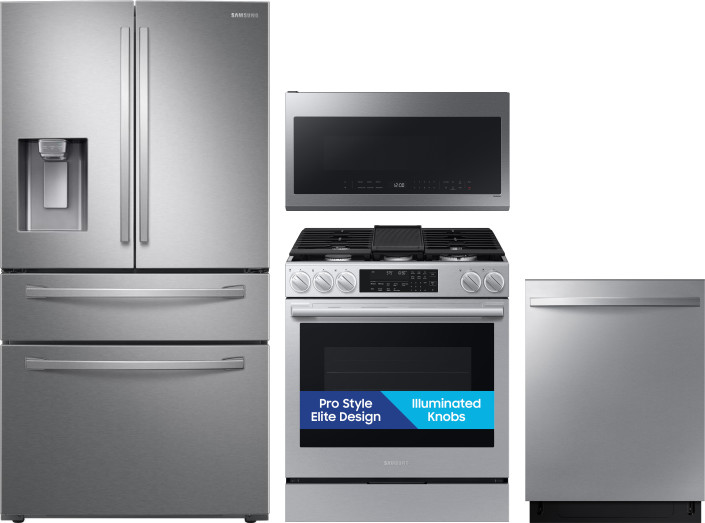 Collage of RF28R7201SR, NSG90H60SR, DW80CG4051SR, ME21DG6300SR