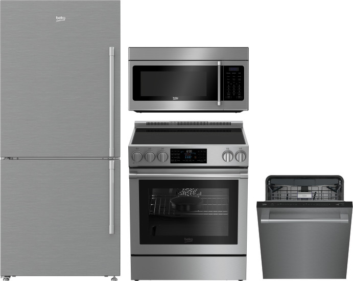 Beko BERERADWMW902 4 Piece Kitchen Appliances Package with Bottom