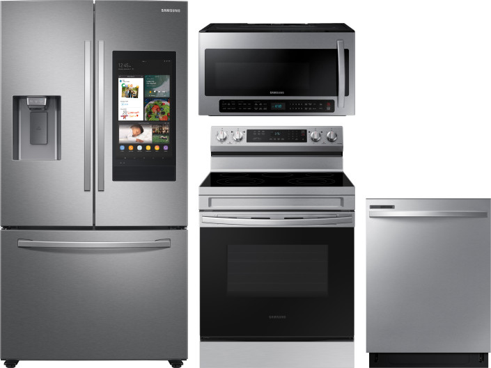 Samsung SARERADWMW7330 4 Piece Kitchen Appliances Package with French
