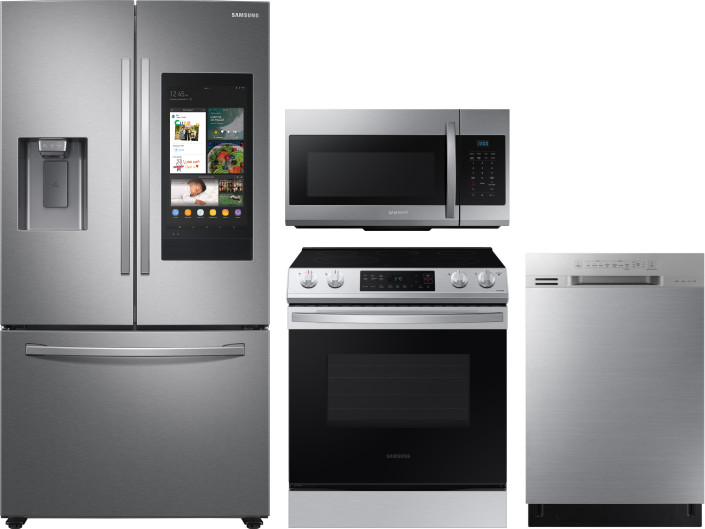 Samsung SARERADWMW7186 4 Piece Kitchen Appliances Package with French
