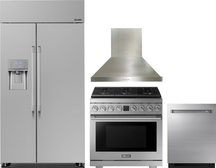 Dacor DARERADWRH986 4 Piece Kitchen Appliances Package with Sideby