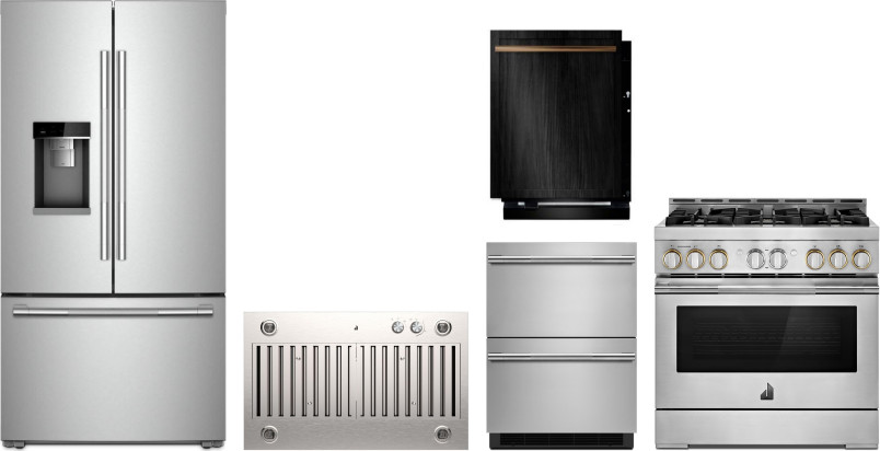Collage of JXL6536HSS, JGRP436HL, JDAF3924RX, JUDFP242HL, JFFCC72EHL