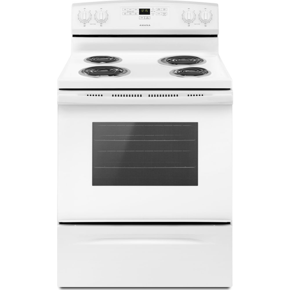 Amana 30 Inch Electric Freestanding Range with 4.8 cu. ft. Oven, White - YACR4303MFW