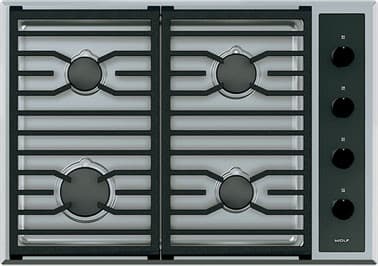 Wolf Cg304tslp 30 Inch Transitional Gas Cooktop With 4 Dual Stacked Wolf Cg304tslp 30 Transitional Gas Cooktop