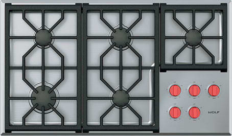 Wolf Cg365ps 36 Inch Professional Gas Cooktop With 5 Dual Stacked Wolf Cg365ps 36 Professional Gas Cooktop