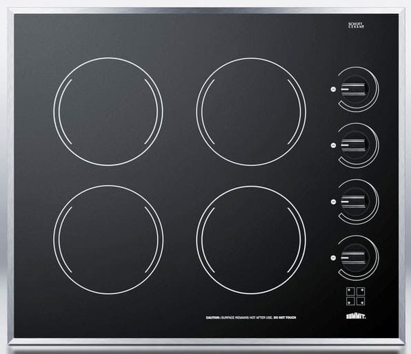Summit CR424BL 24 Inch Smoothtop Electric Cooktop with 4 Radiant E.G.O
