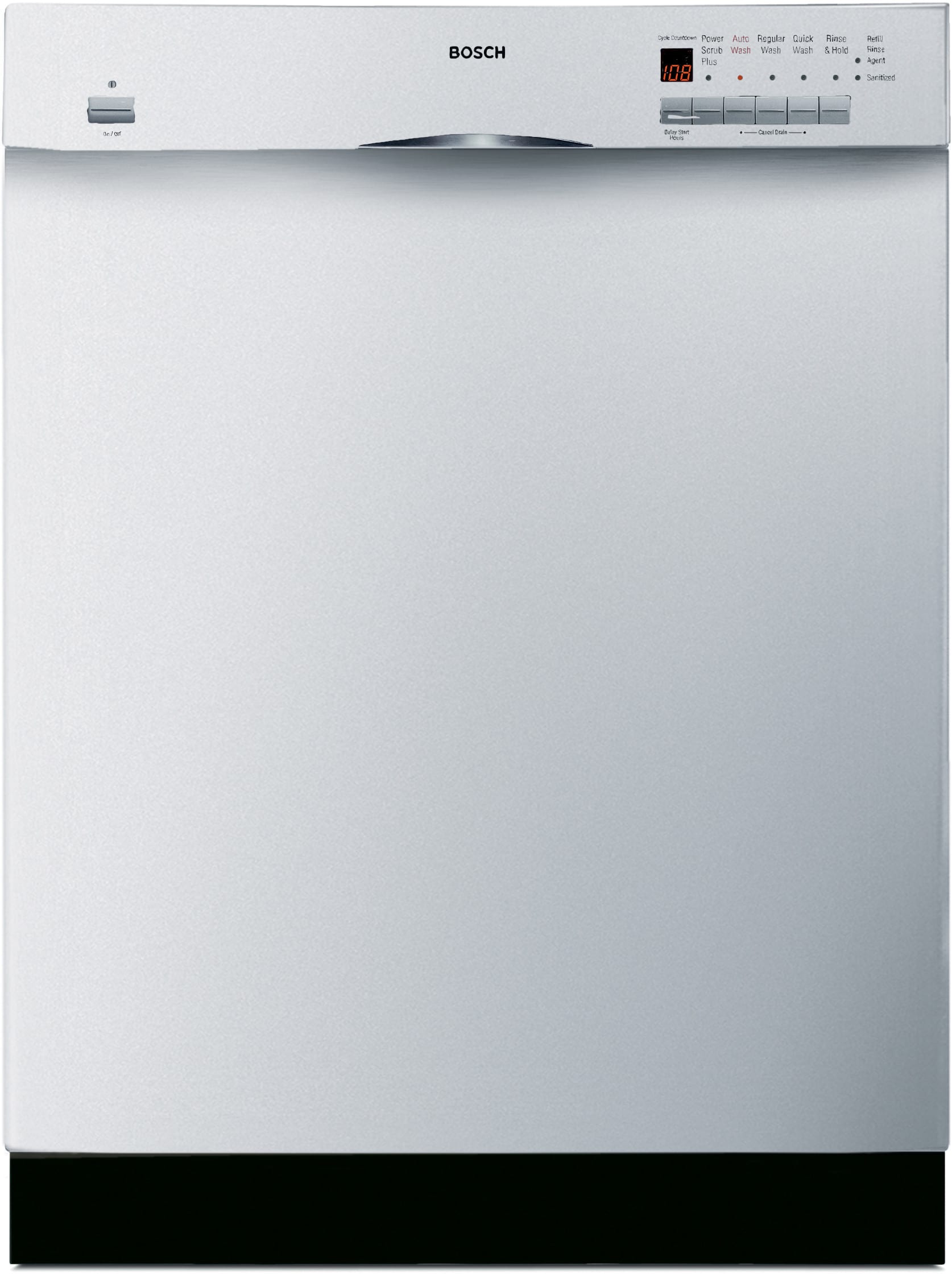 Bosch SHE56C02UC Full Console Dishwasher with 5 Wash Cycles, Platinum Mid Racks, 19 Hours Delay Start & Silence Rating of 52 dB: White