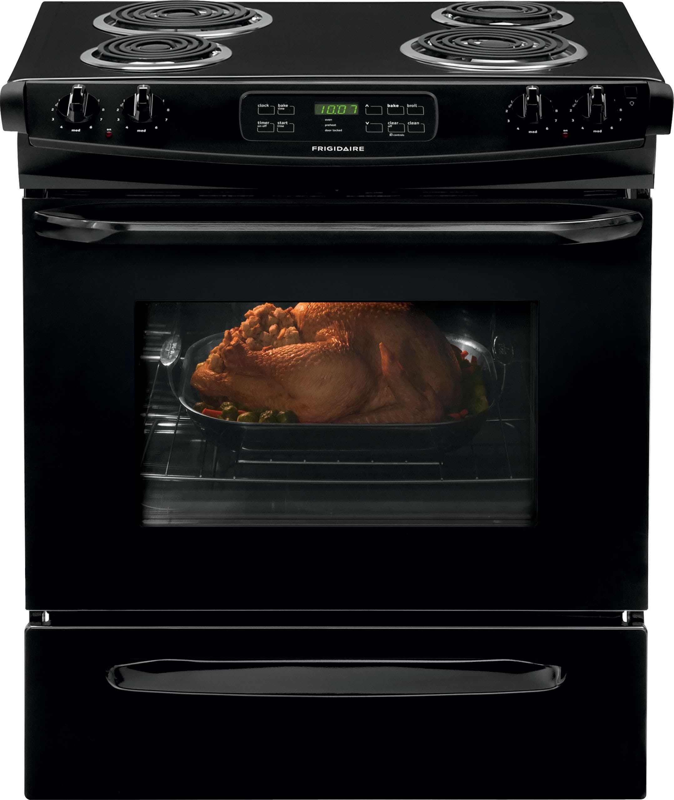Frigidaire FFES3015PB 30 Inch Slide-In Electric Range with Multiple Broil Options, Self-Clean, Storage Drawer, 4.6 cu. ft. Oven, 4 Coil Elements and ADA ...