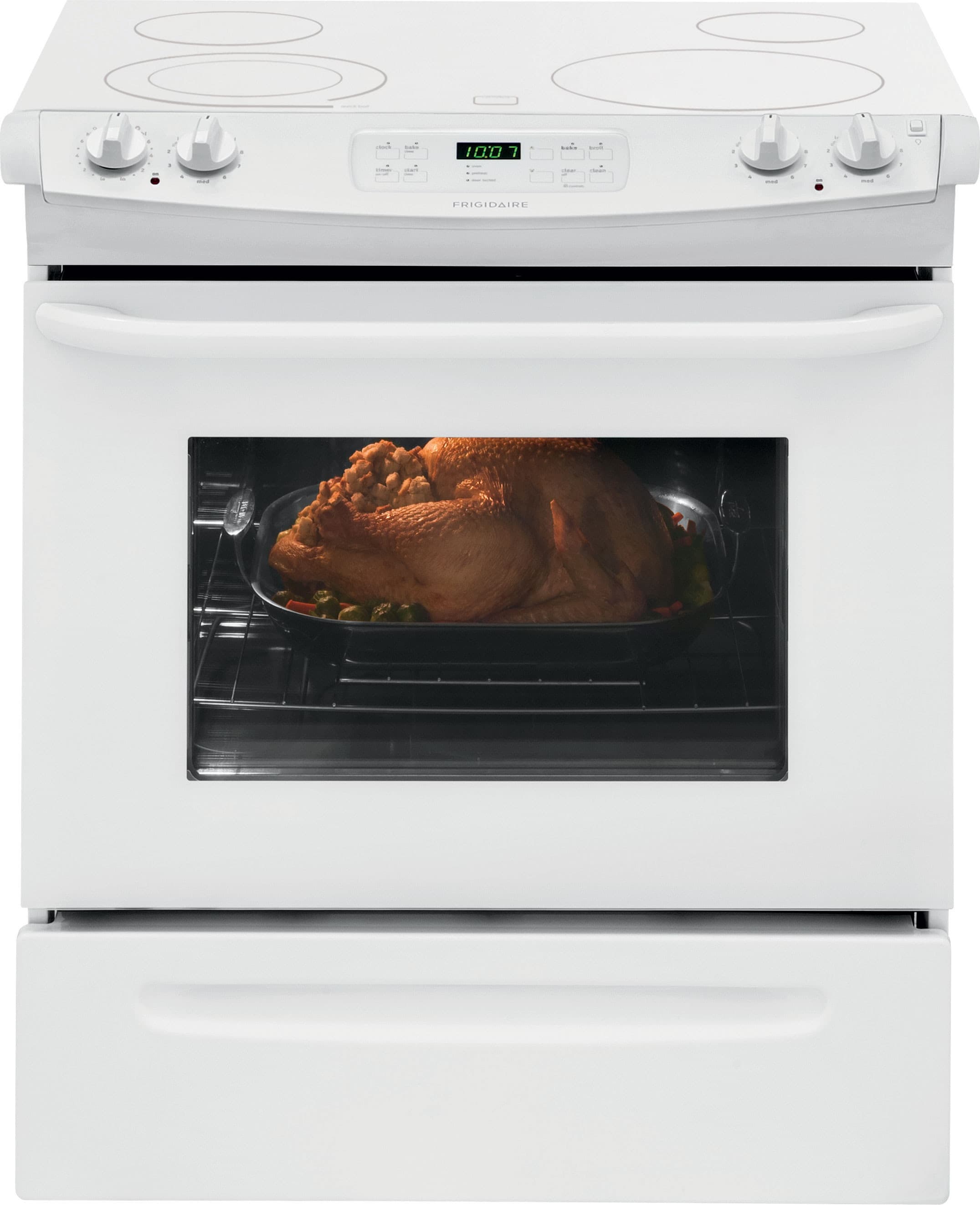 Frigidaire FFES3025PW 30 Inch SlideIn Electric Range with SpaceWise® Expandable Elements, Store