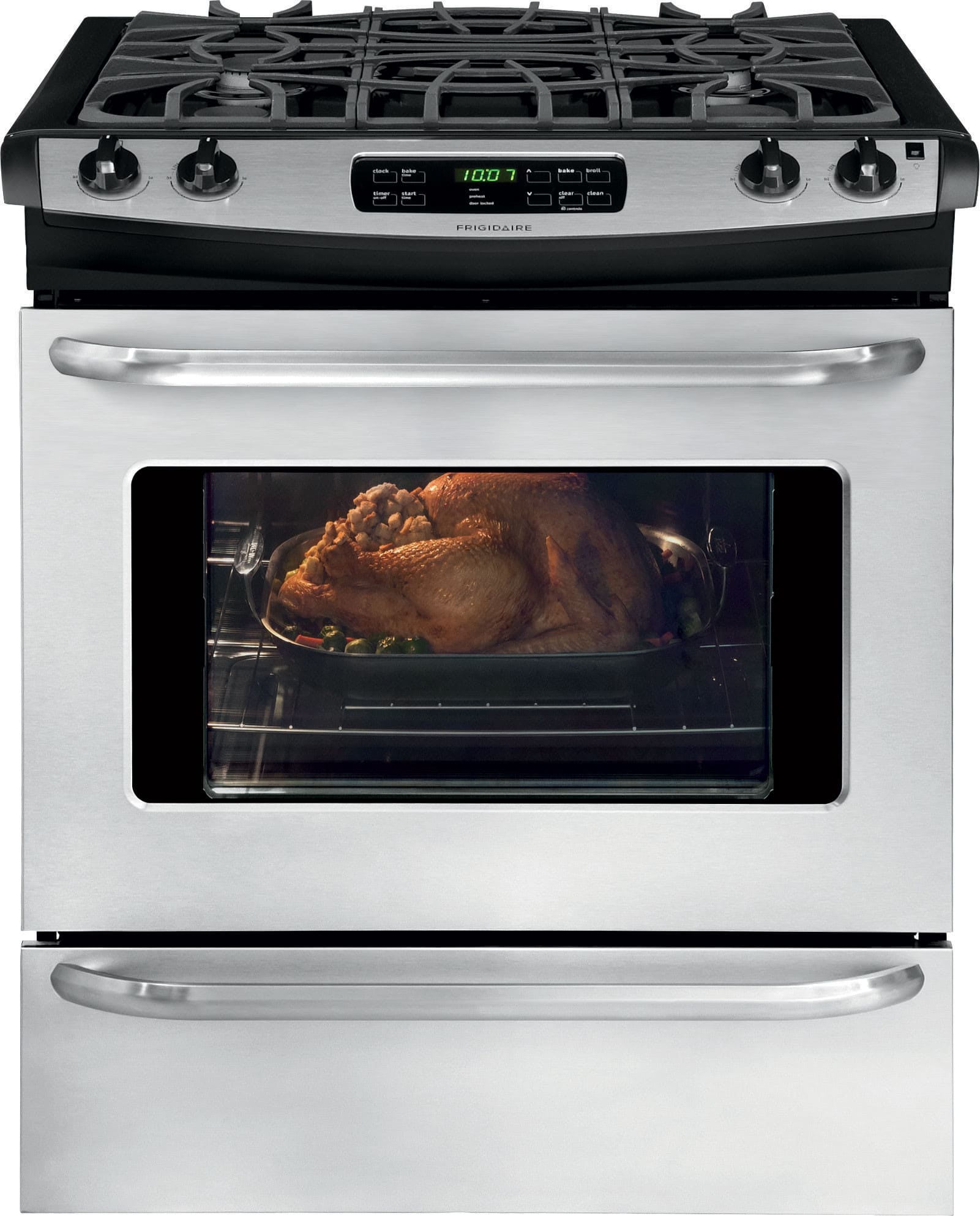 Frigidaire FFGS3025PS 30 Inch Slide-in Gas Range with Multiple Broil Options, Power Clean, Storage Drawer, Quick Clean, Delay Clean, Auto Oven Shut-Off, ...