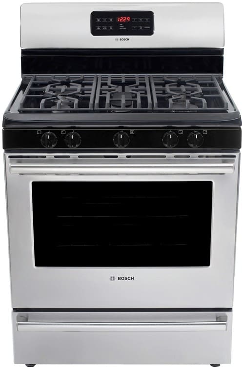 Bosch HGS3053UC 30 Inch Freestanding Gas Range with 5 Sealed Burners, 5 cu. ft. Self Cleaning
