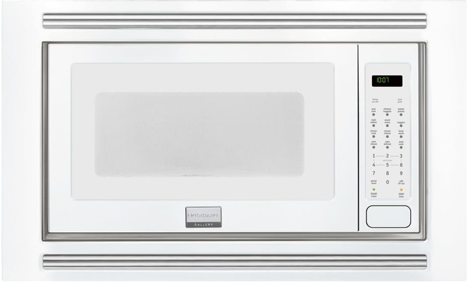 Frigidaire Fgmo205kw 2 0 Cu Ft Countertop Microwave Oven With Frigidaire Gallery Series Fgmo205kw White With Built In Trim Kit