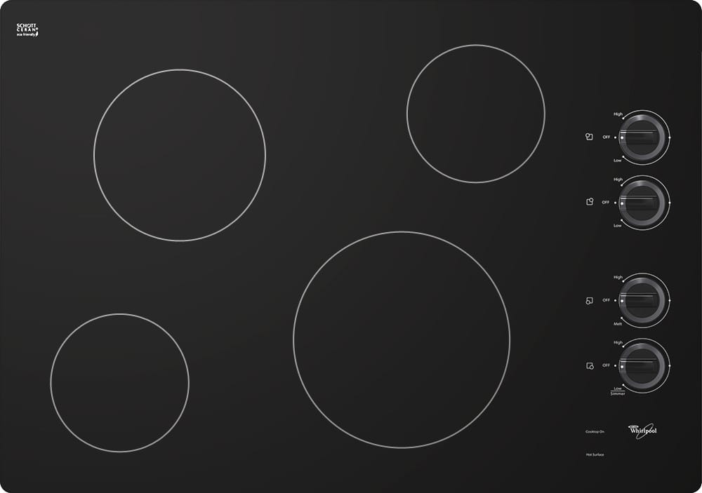 Whirlpool W5ce3024xb 30 Inch Smoothtop Electric Cooktop With 4 Whirlpool W5ce3024xb Black