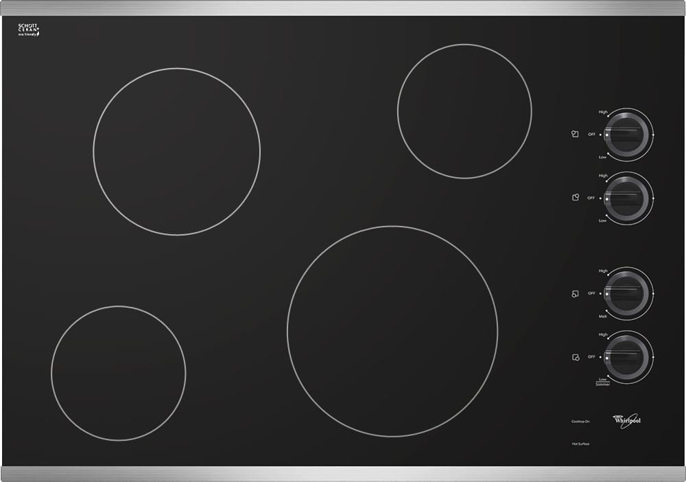 Whirlpool W5CE3024XS 30 Inch Smoothtop Electric Cooktop with 4 Radiant