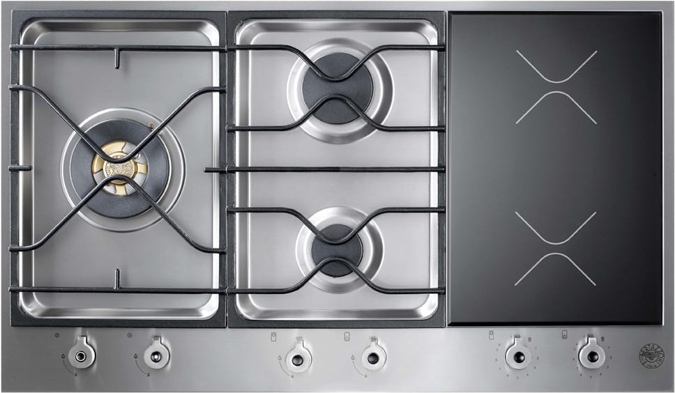Bertazzoni PM363I0X 36 Inch Segmented Gas/Induction Cooktop with 2