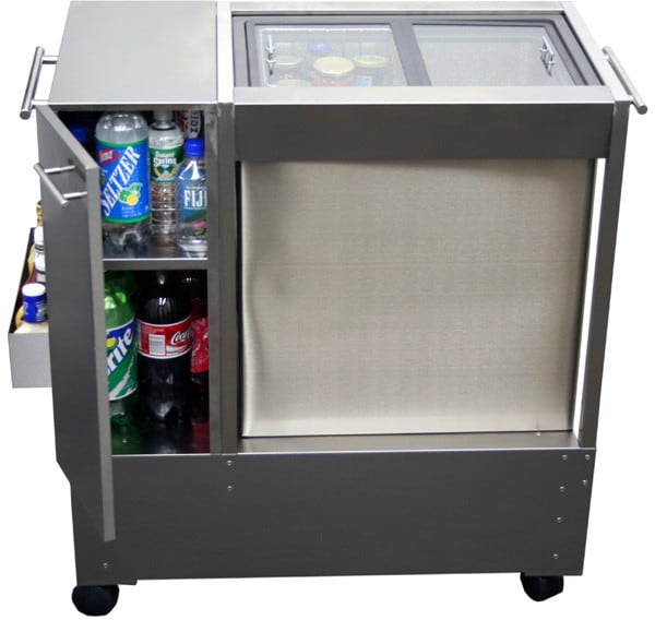 Summit RPC07 39 Inch Portable Outdoor Beverage Cart with 1.8 cu. ft