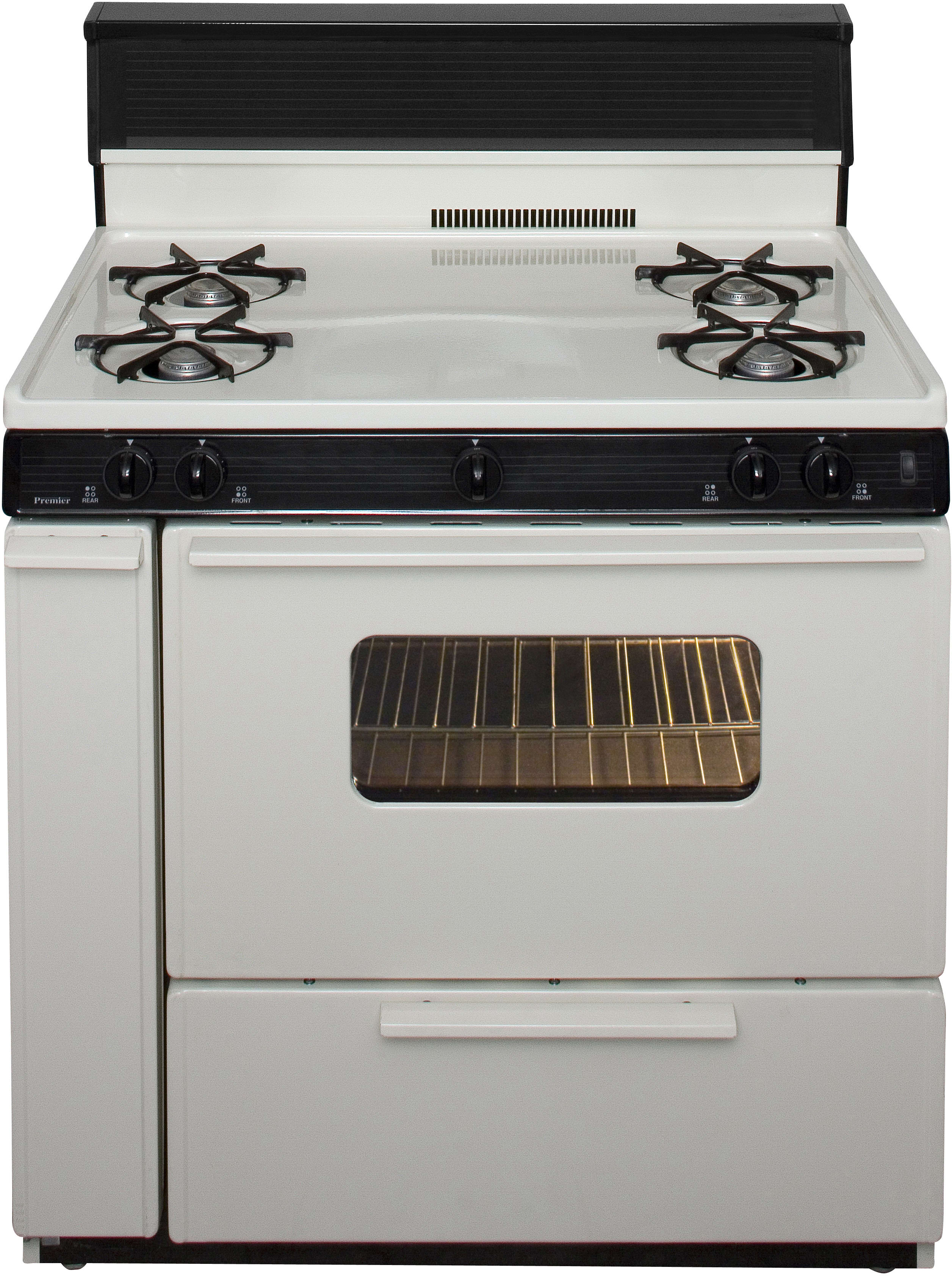 Premier SLK240T 36 Inch Freestanding Gas Range with 4 Open Burners, 3.9