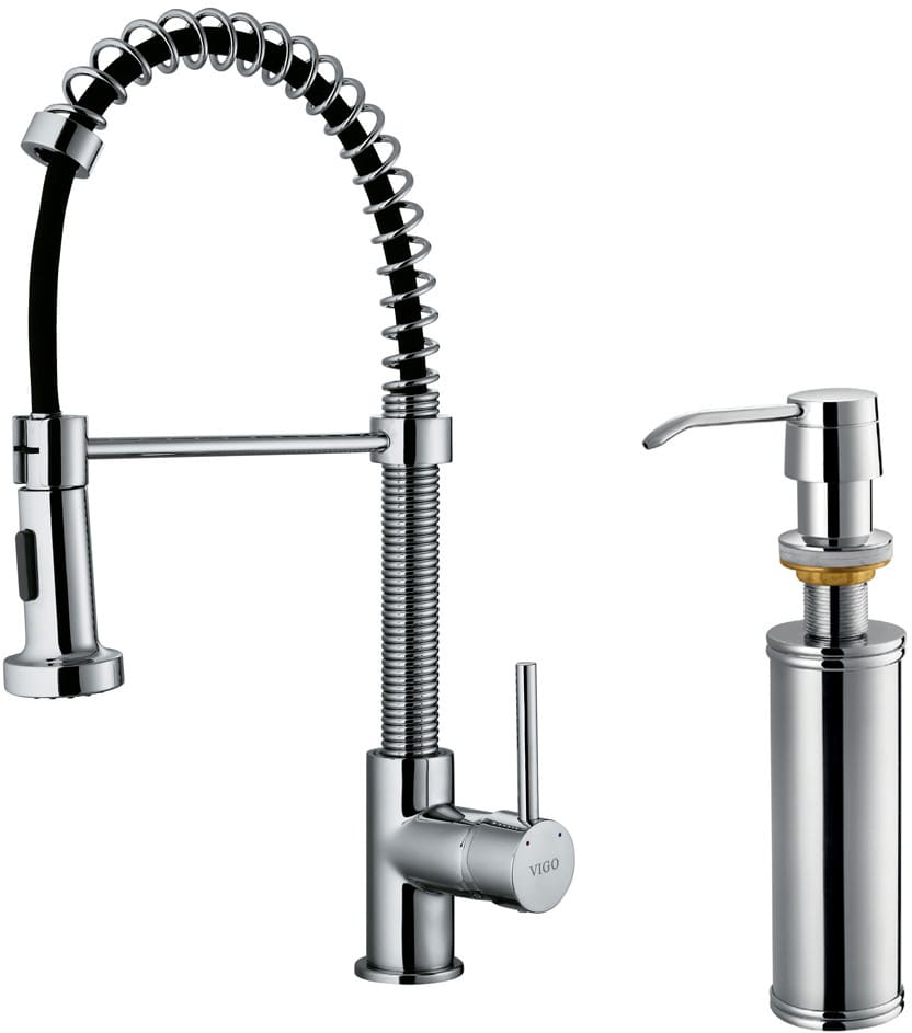 Vigo Industries VG02001K2 Single Lever Spiral Spring Faucet with Dual
