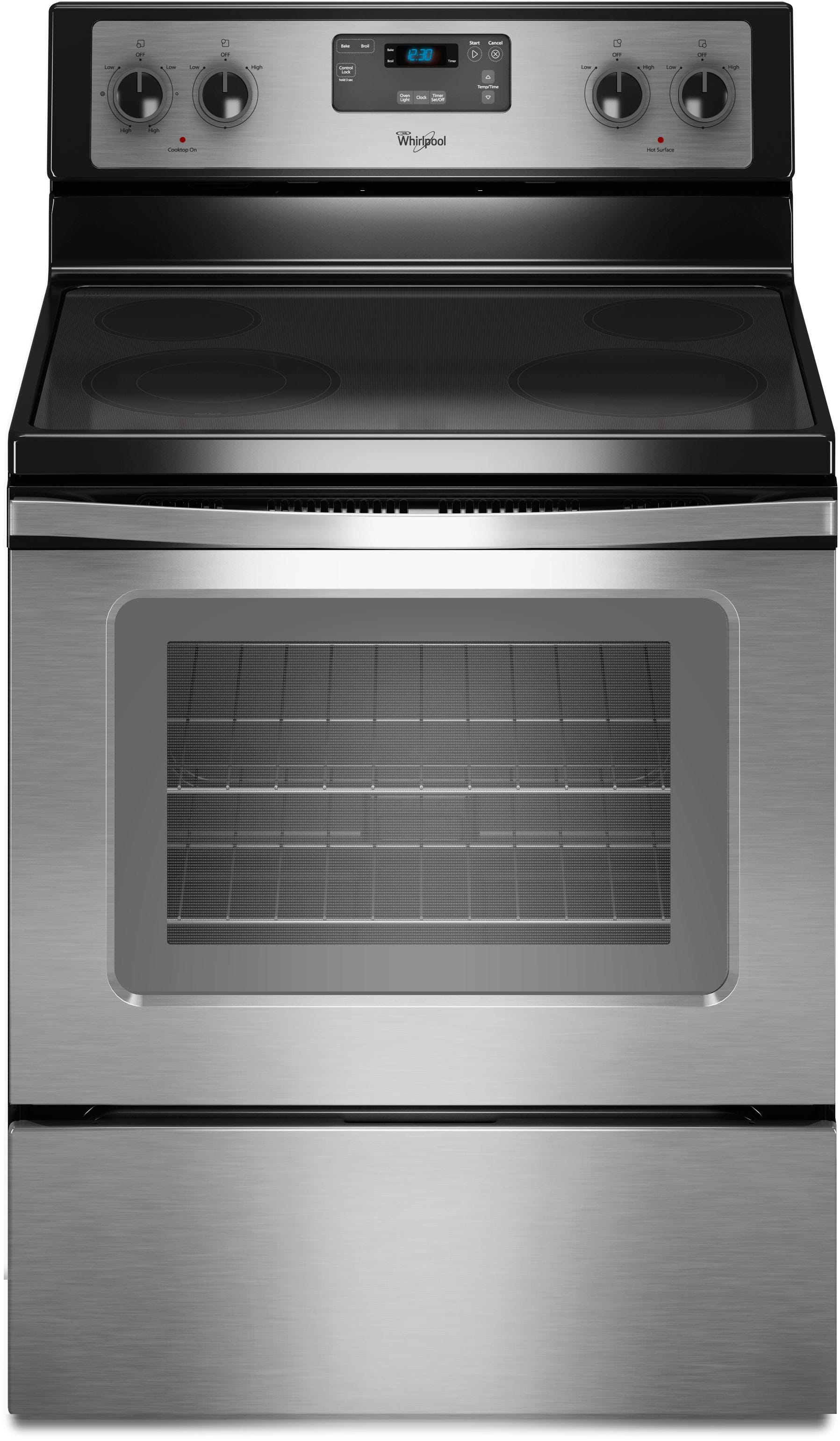 Whirlpool WFE320M0AS 30 Inch Freestanding Smoothtop Electric Range with