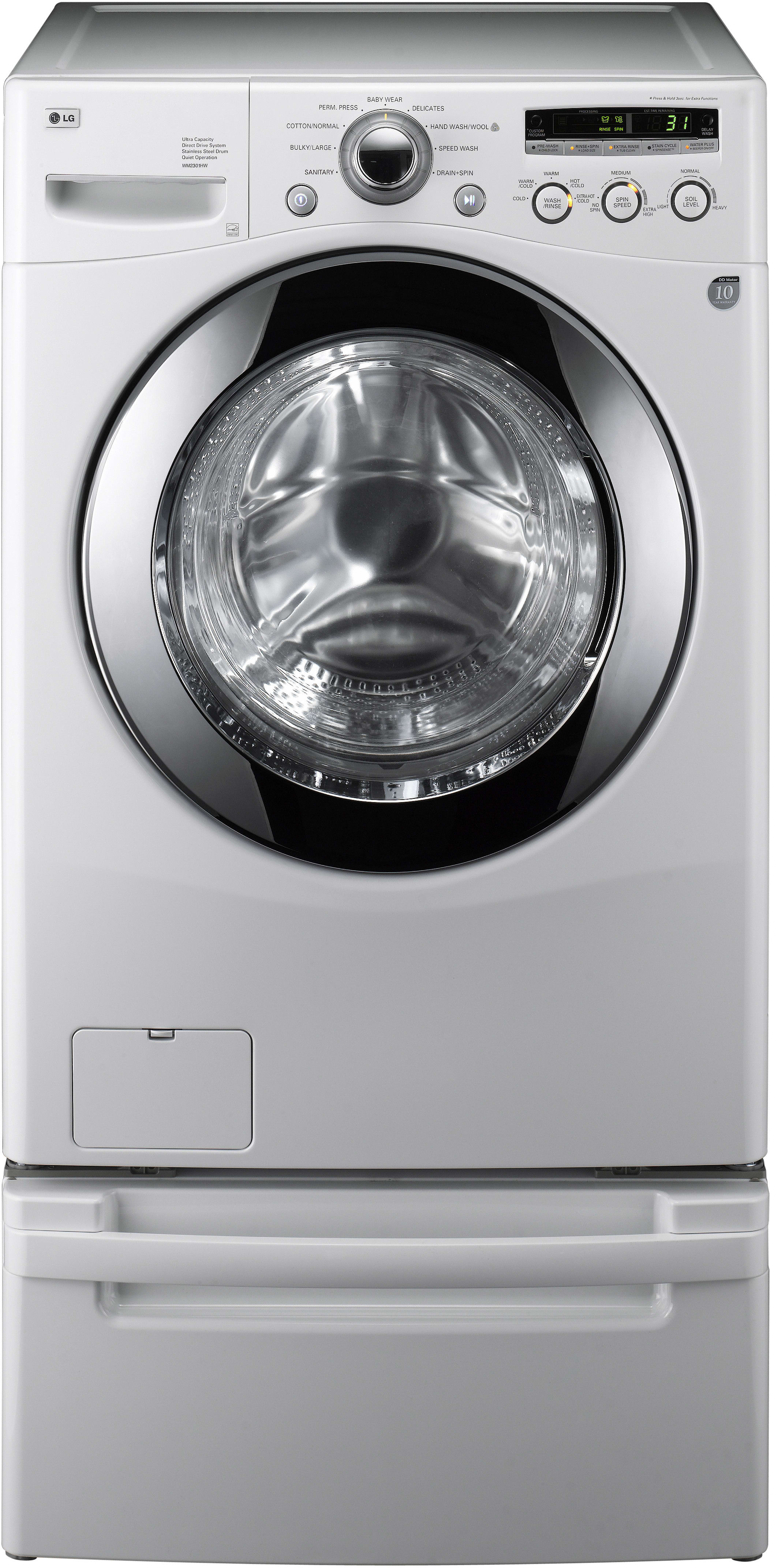 LG WM2301HW 27 Inch FrontLoad Washer with 3.6 cu. ft. Capacity, 9 Wash