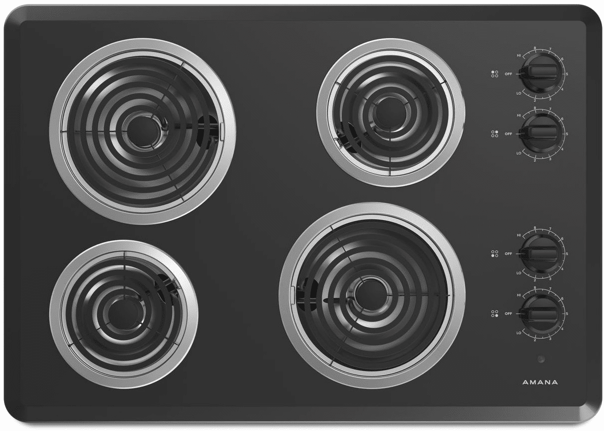 Amana ACC6340KFB 30 Inch Electric Cooktop with 4 Heating Elements