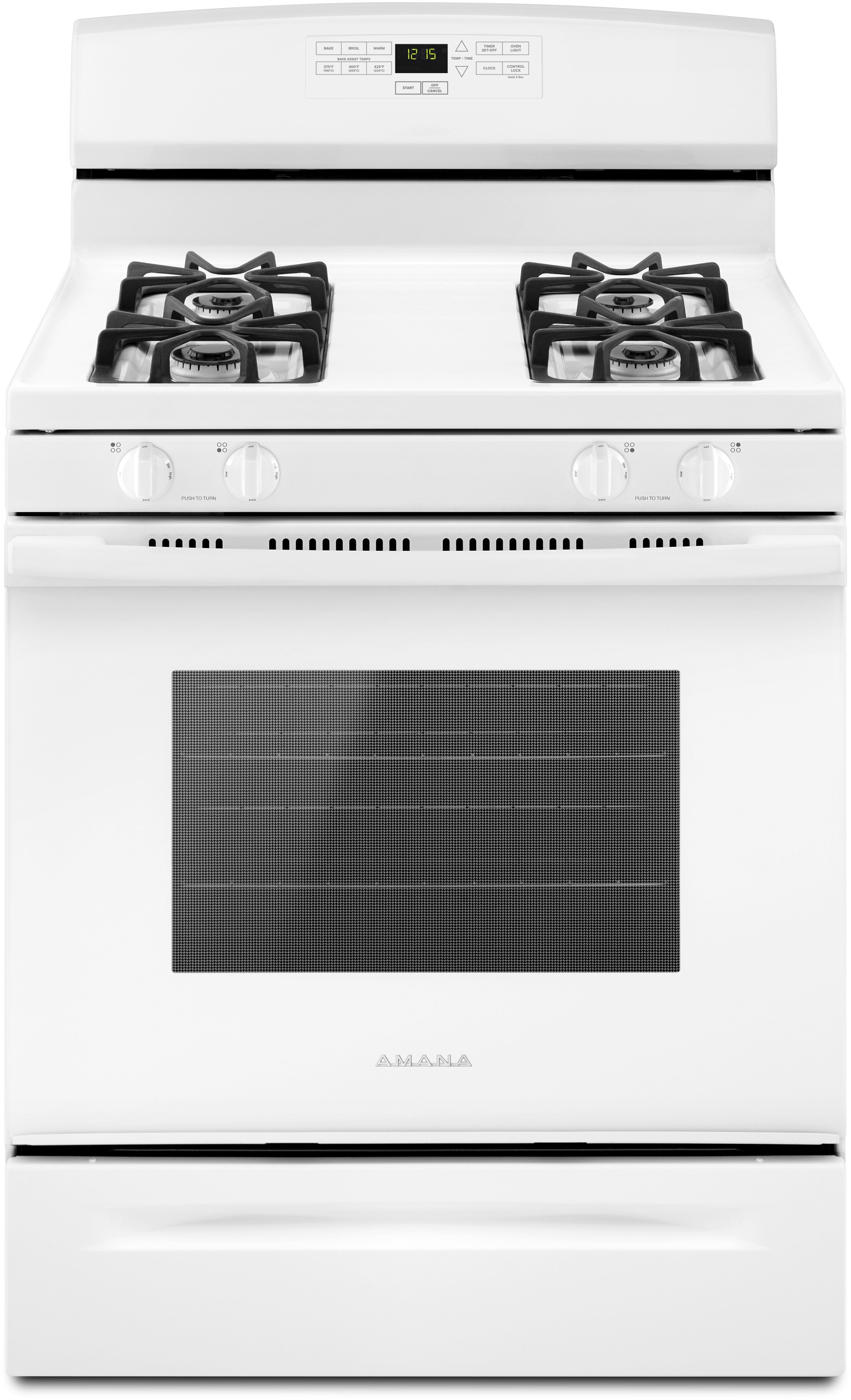 Amana AGR6303MFW 30 Inch Gas Range with Bake Assist, Easy Touch