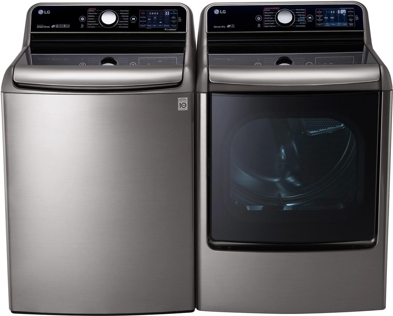 LG LGWADRGV32 SidebySide Washer & Dryer Set with Top Load Washer and