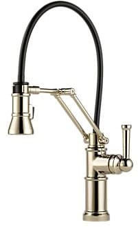 Brizo 63225LFPN Single Lever Articulating Arm Kitchen Faucet with Spray
