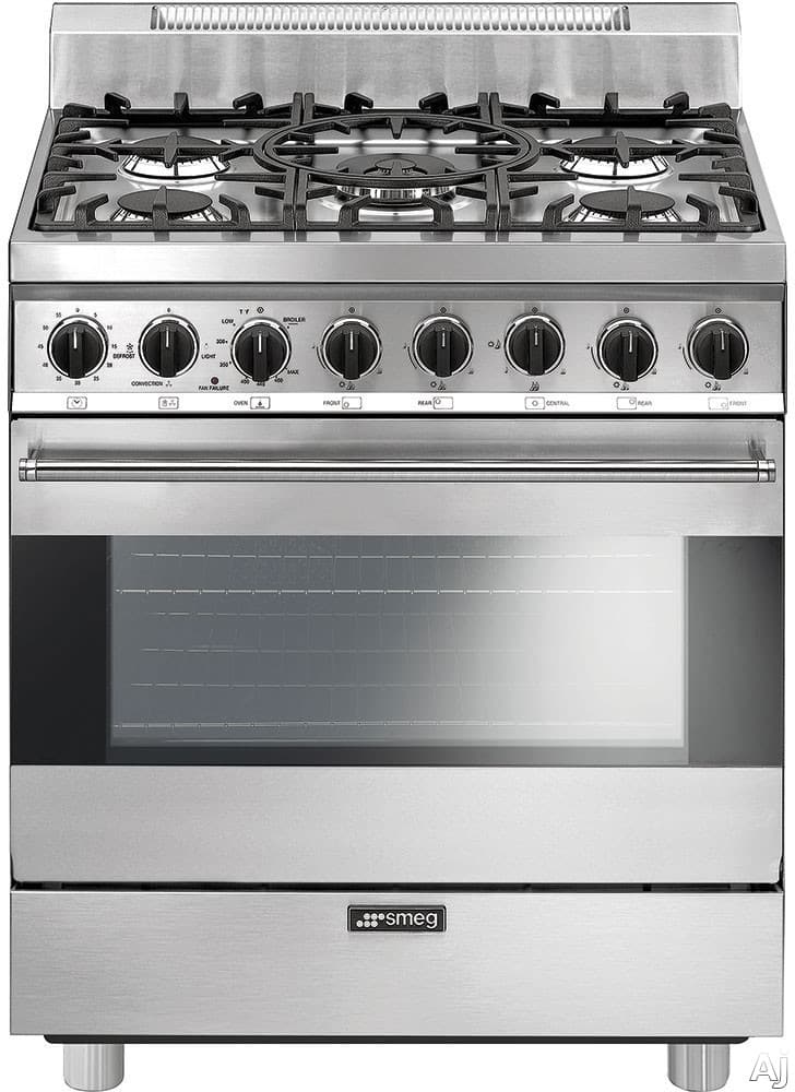 Smeg C30ggxu1 30 Inch Freestanding Gas Range With 3 5 Cu Ft Smeg C30ggxu1 Stainless Steel