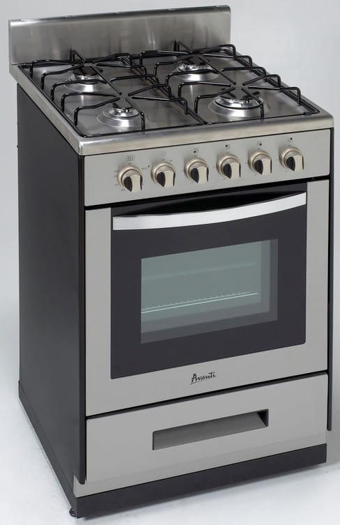 Avanti DG2450SS 24 Inch Freestanding Gas Range with 4 Sealed Burners