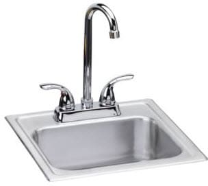 Elkay DSEP1515C 15  Inch  Drop In Kitchen  Sink and Faucet  