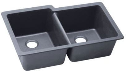 Elkay Elgu250rgy 33 Inch Undermount Kitchen Sink With 9 1 2 Elkay Gourmet E Granite Collection Elgu250rgy Dusk Gray Angle View