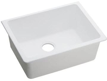 Elkay Elgu2522wh 25 Inch Undermount Kitchen Sink With 9 1 2 Elkay Gourmet E Granite Collection Elgu2522wh White