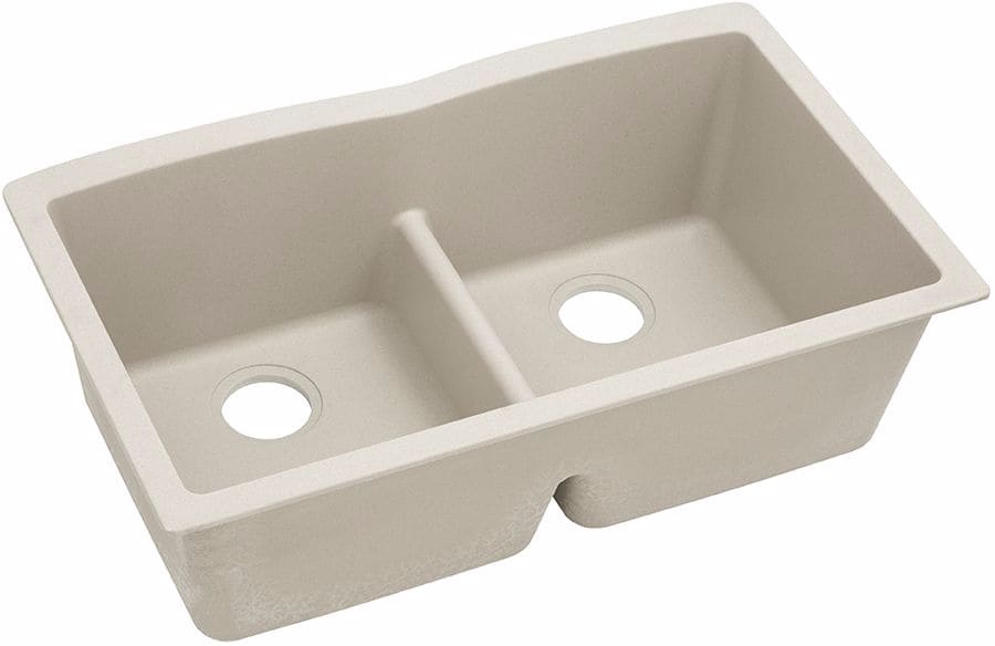 Elkay Elgdulb3322bq0 33 Inch Undermount Double Sink With E Granite Elkay Gourmet E Granite Collection Elgdulb3322bq0 Bisque