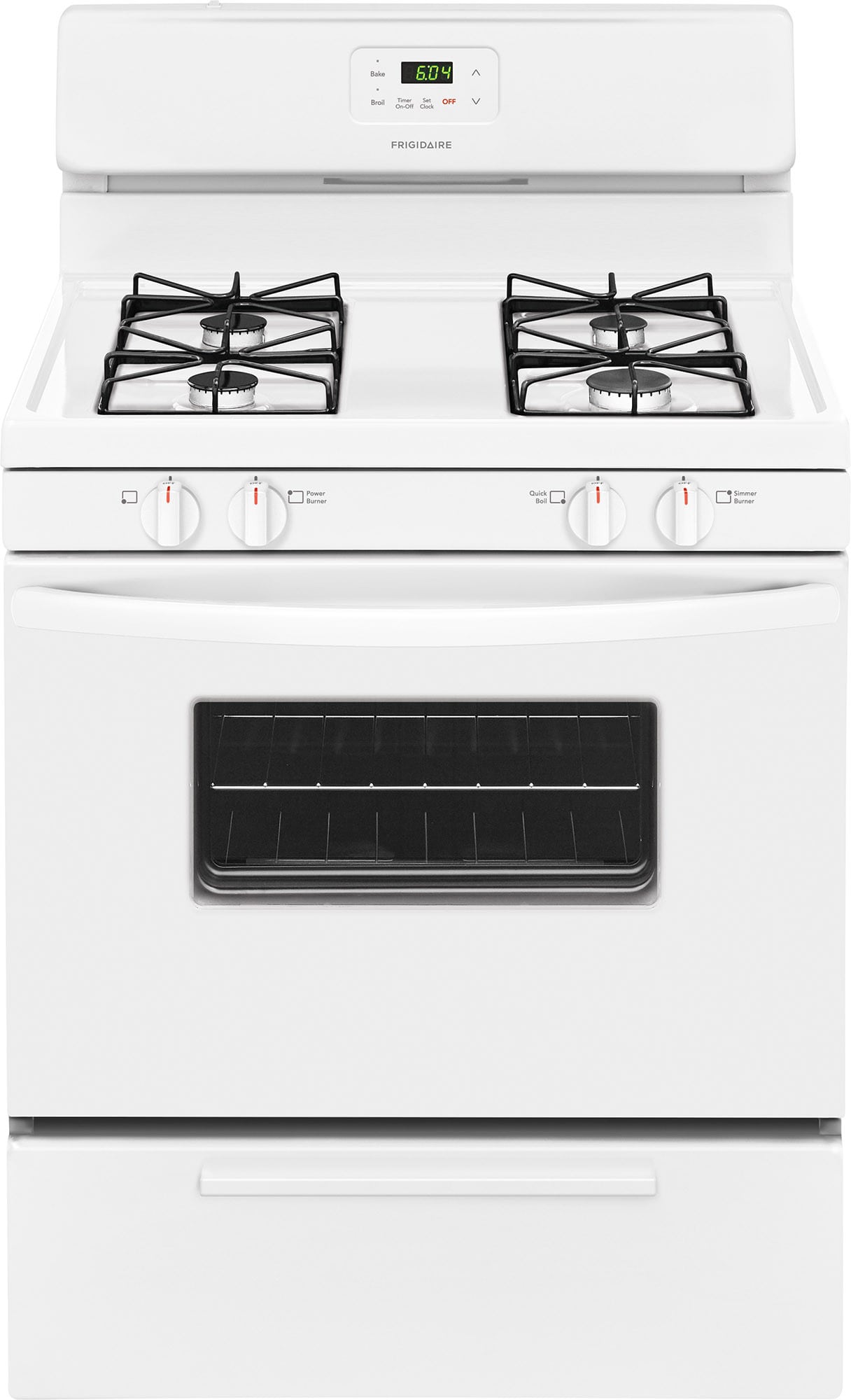 Frigidaire FFGF3016TW 30 Inch Freestanding Gas Range with Simmer Burner