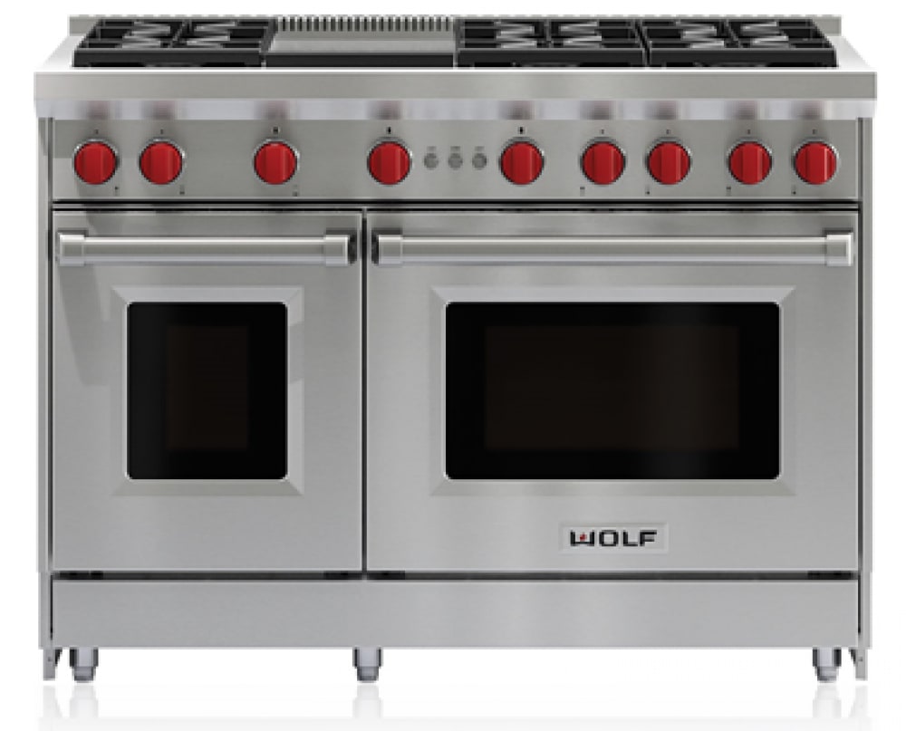 Wolf GR486G 48 Inch Pro-Style Gas Range with 4.4 cu. ft. Convection ...