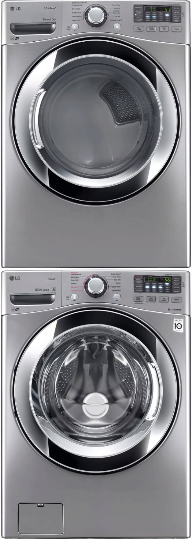 LG LGWADREGS2 Stacked Washer & Dryer Set with Front Load ...