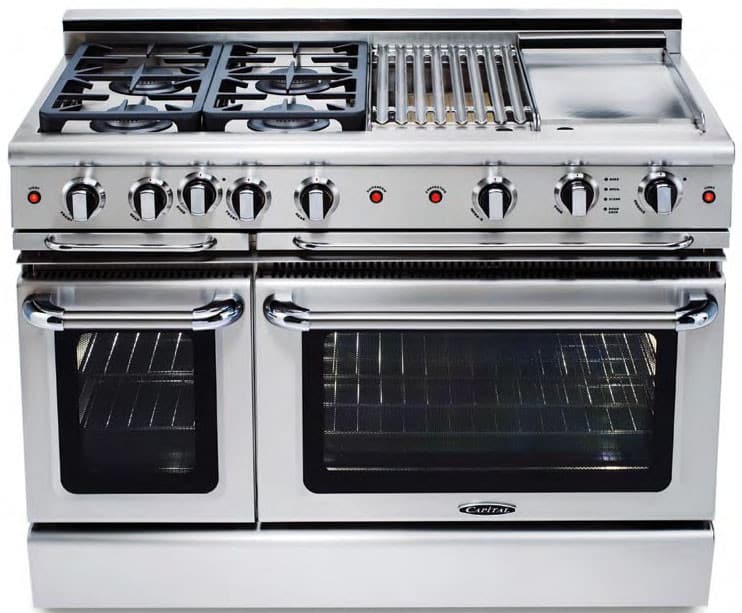 Capital GSCR486BL 48 Inch ProStyle Gas Range with 6 PowerFlo Sealed Burners, 4.6 cu. ft