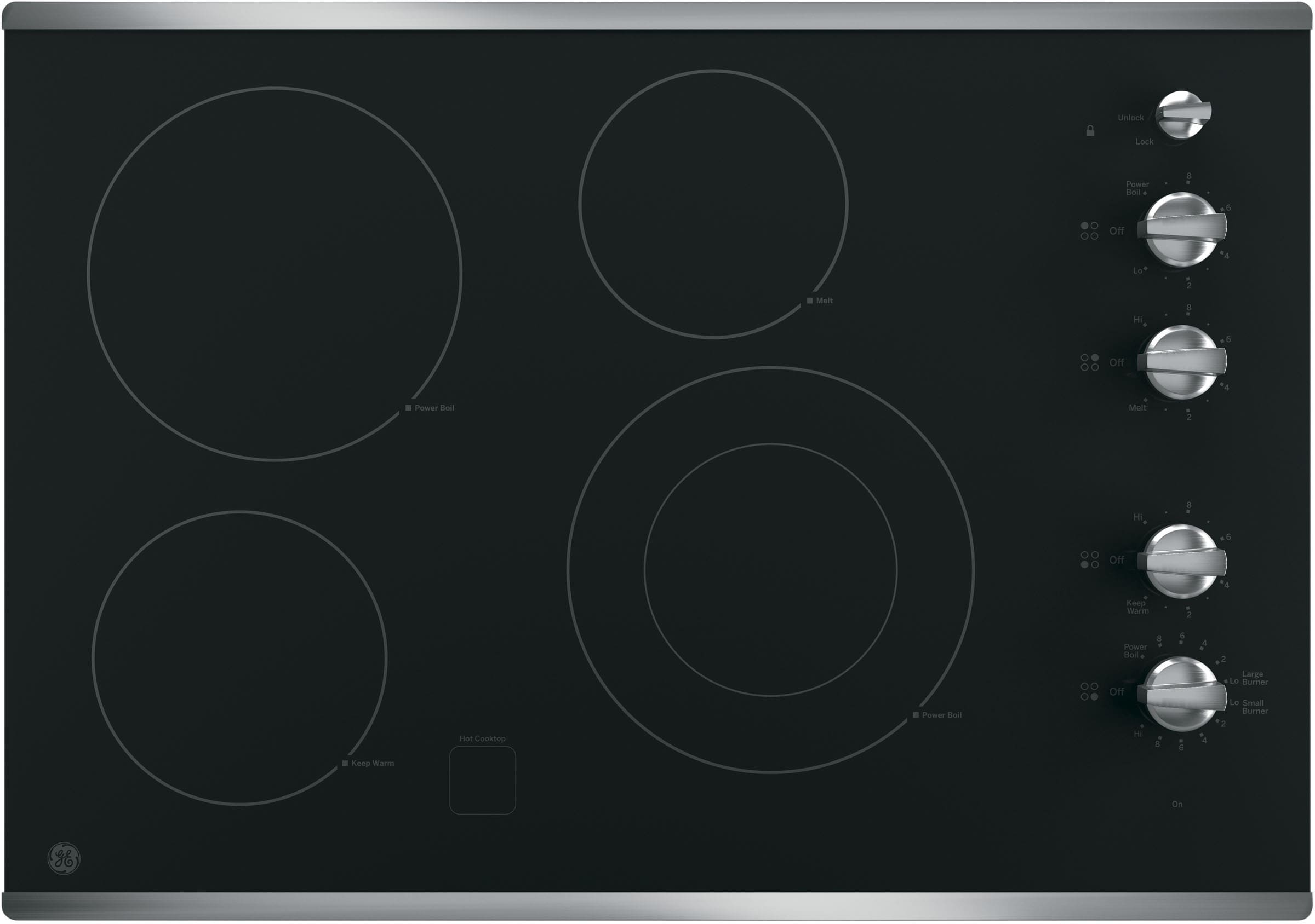 GE JP3530SJSS 30 Inch Smoothtop Electric Cooktop with 4 Radiant