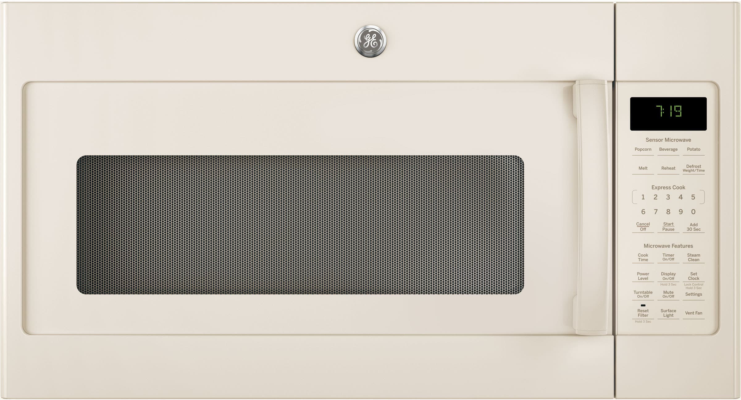 GE JVM7195DKCC 30 Inch OvertheRange Microwave with Sensor Cook, On