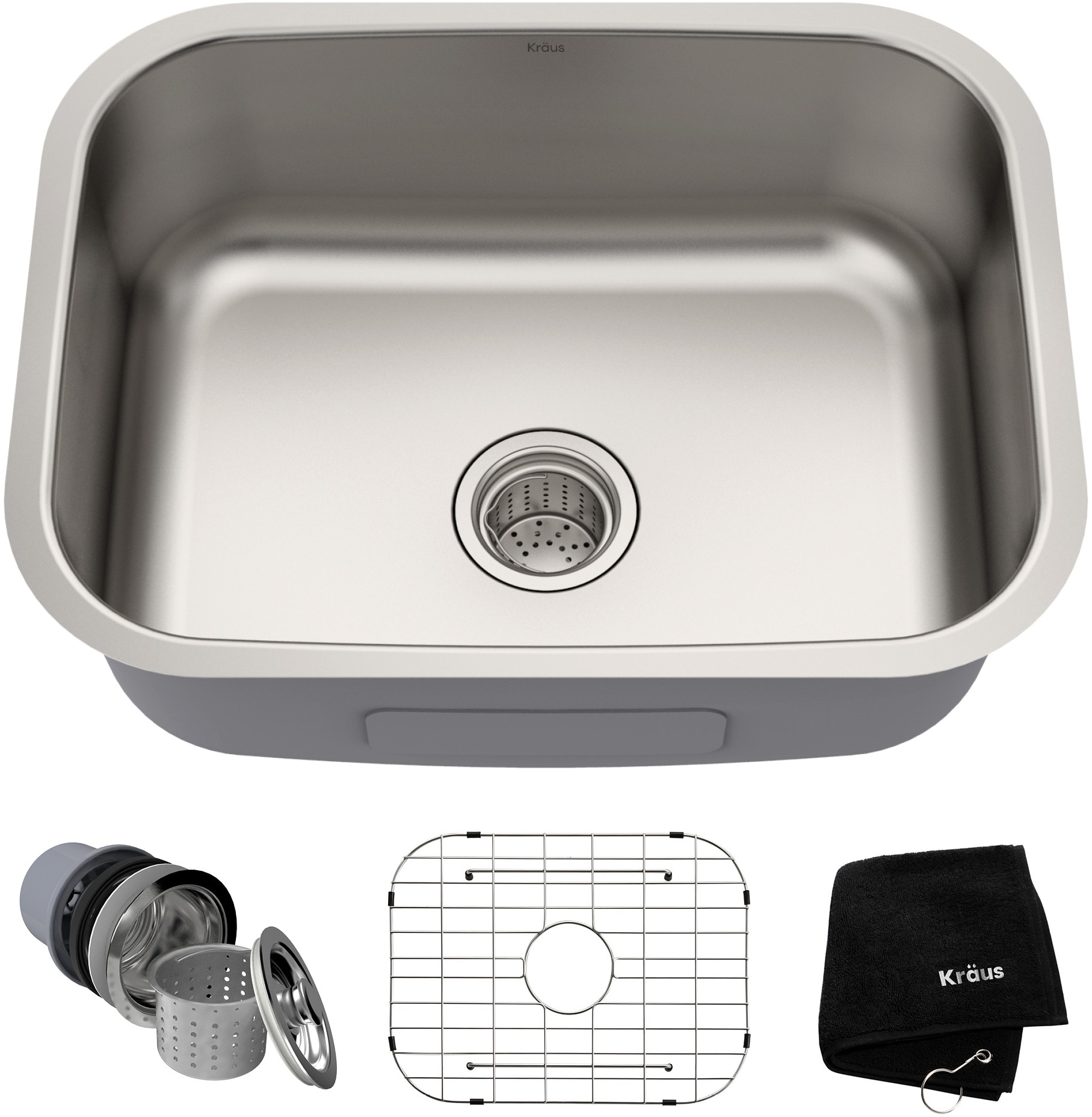 Kraus KBU12 23 Inch Undermount Single Bowl Stainless Steel Kitchen Sink