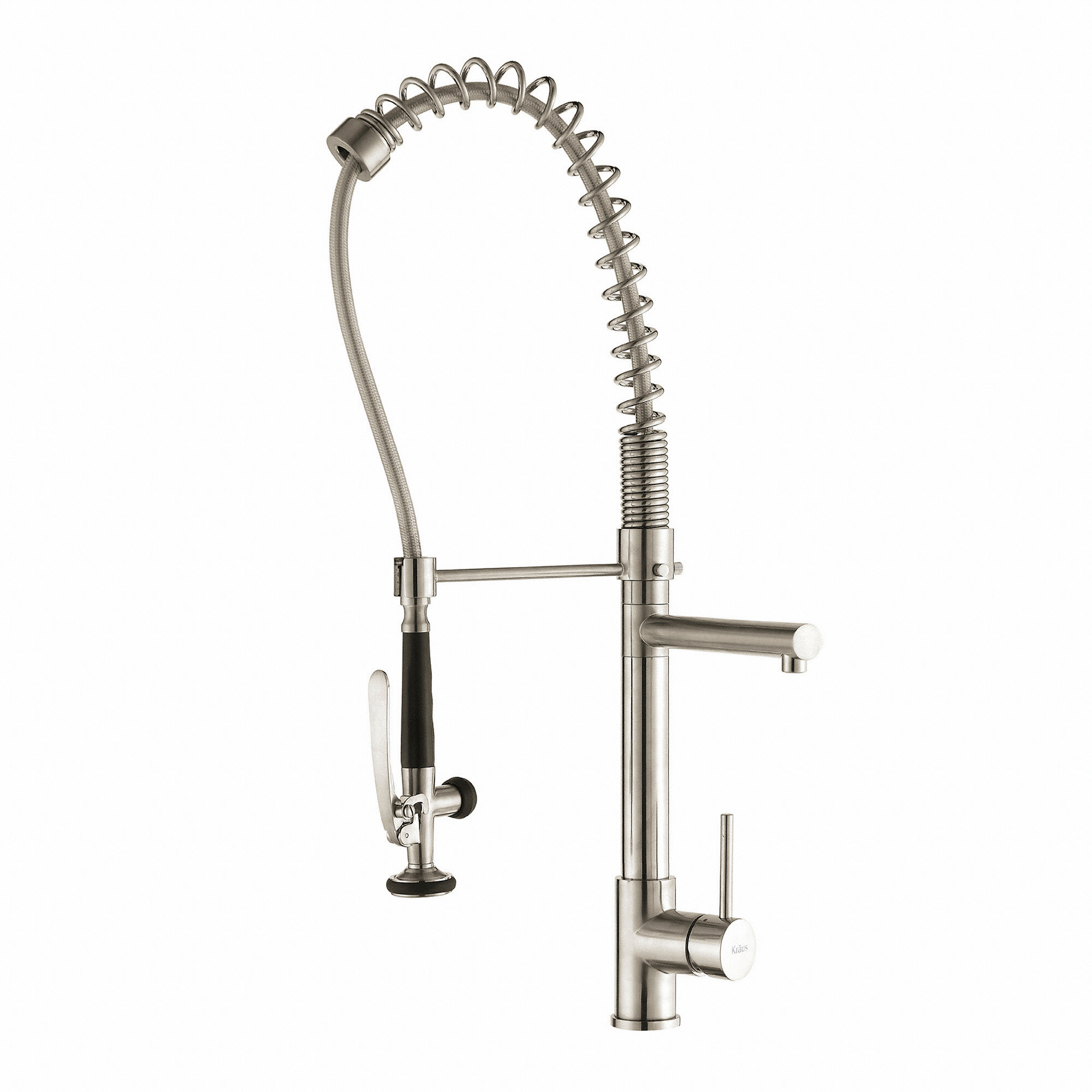 Kraus KPF1602SS Single Handle Stainless Steel Pull Down Commercial ...